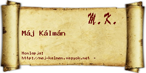 Máj Kálmán névjegykártya